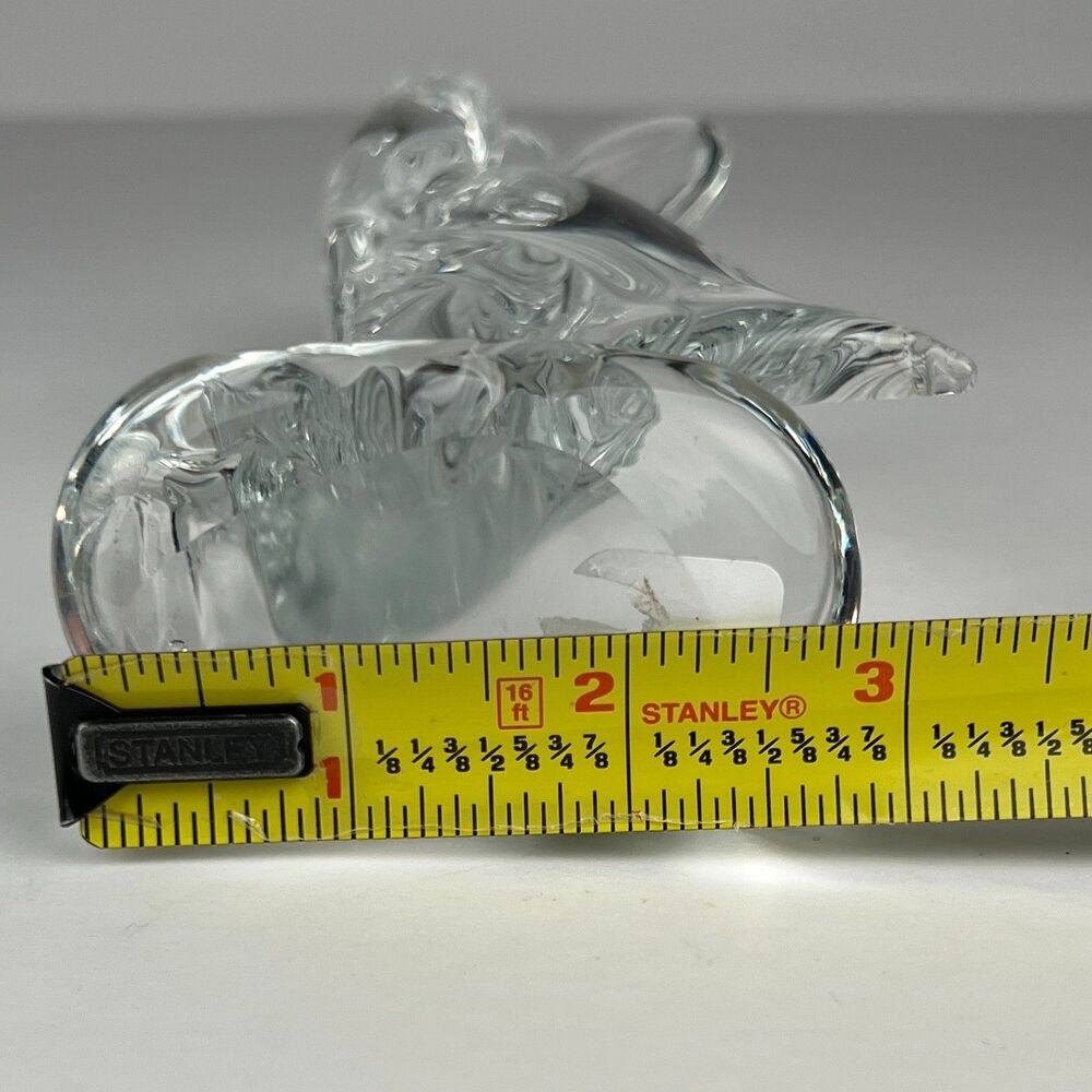 Vintage Toscany 7" Lead Crystal Angel Statue Art Deco Praying Halo Heavy Solid - Picture 7 of 9